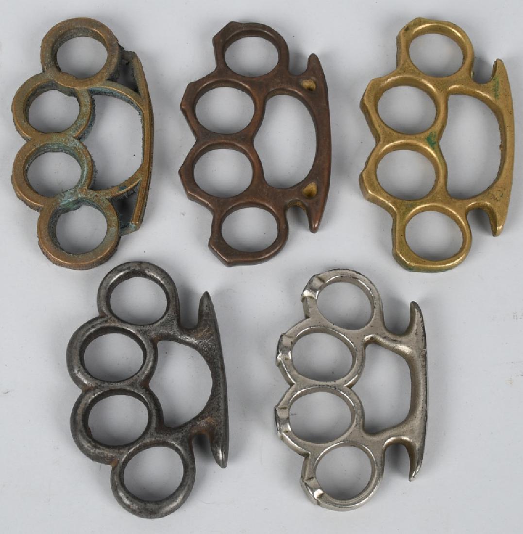 LOT 5 VINTAGE BRASS KNUCKLES