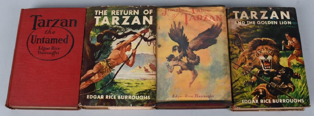 4- 1915-1923 TARZAN BOOKS: Includes 1915 The Return of Tarzan, 1915 Tarzan the Untamed, 1919 Jungle Tales of Tarzan, and 1923 Tarzan and the Golden Lion. Very Good-Excellent