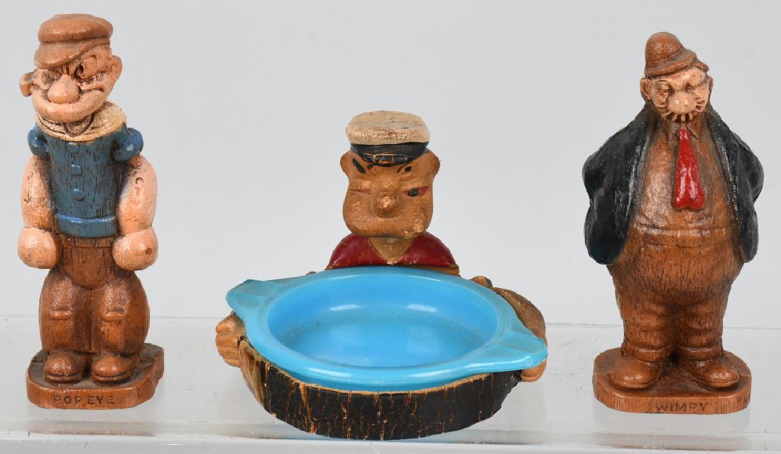 POPEYE FIGURES & ASH TRAY: Includes Popeye and Wimpy Figures and Popeye Ash Tray. Tray has break but displays well. 4" Very Good-Excellent