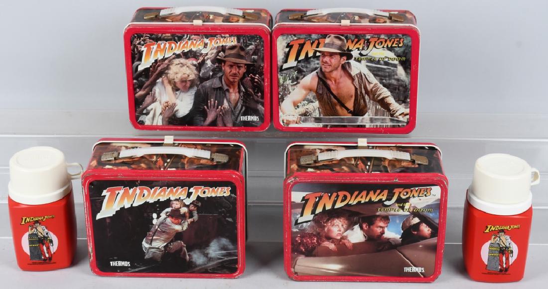 4 1984 INDIANA JONES LUNCH BOXES