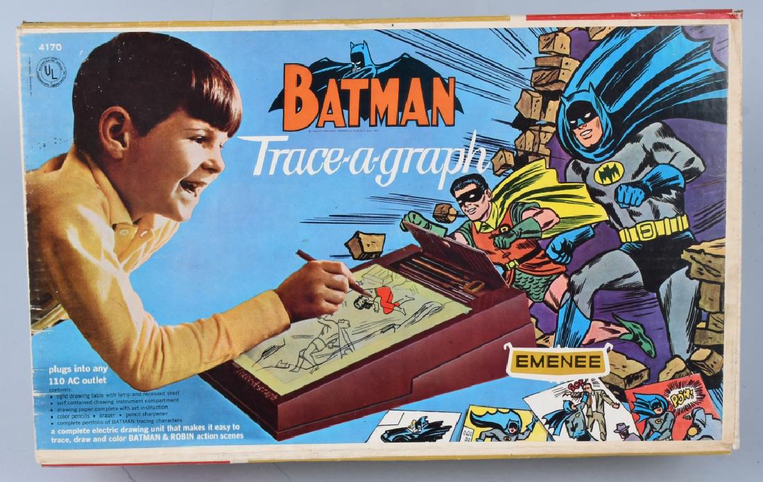 1966 EMENEE BATMAN TRACE-A-GRAPH w/ BOX: 1966 Batman Trace-A-Graph. Looks to be all complete. Comes with colorful box. 17" Excellent