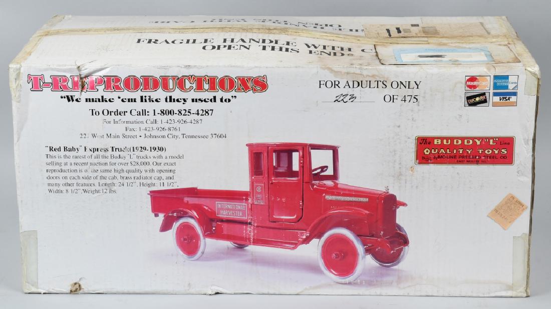 BUDDY L "RED BABY" EXPRESS TRUCK T-REPRODUCTIONS: Great looking truck with opening doors made in a limited Edition of only 475 by T. Reproductions. The original "Red Baby" Express Truck was made in 1929-1930. This is an exact copy of one of the rares