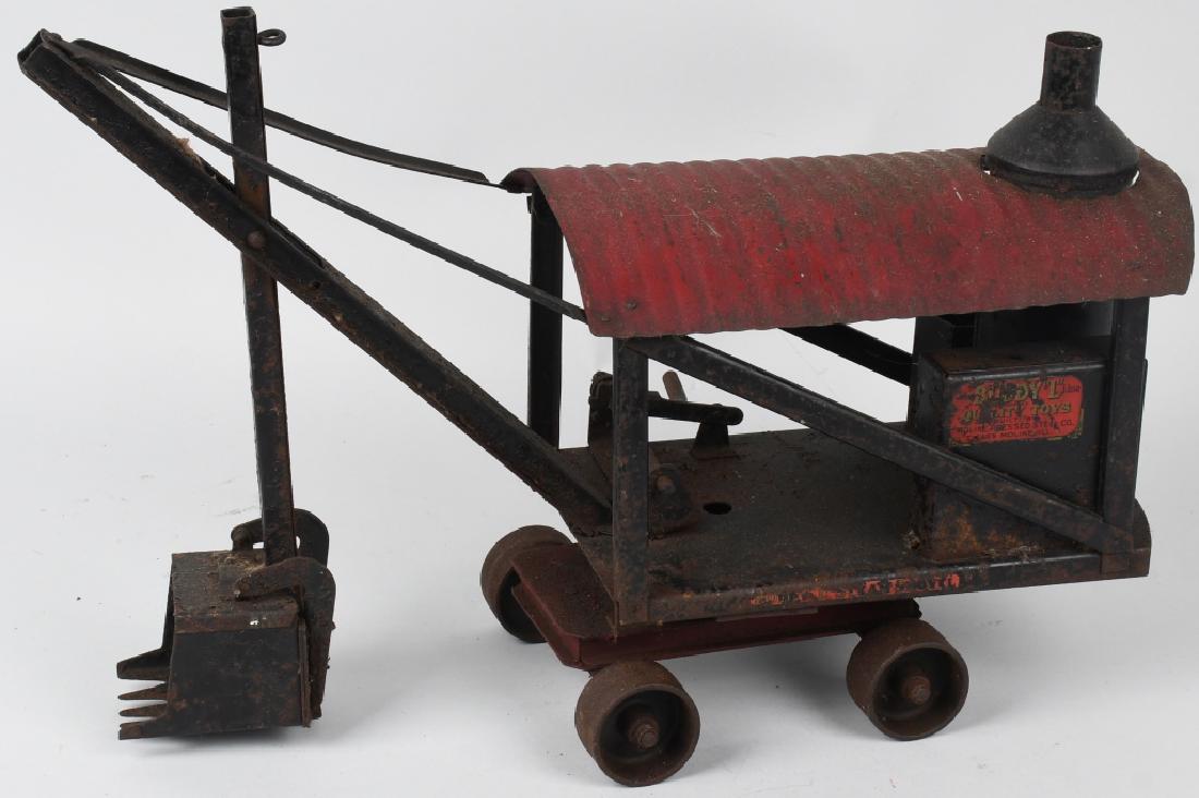 BUDDY L 1920's-30's pressed steel STEAM SHOVEL: All original condition. May clean to a higher grade. 20", Good-Very Good