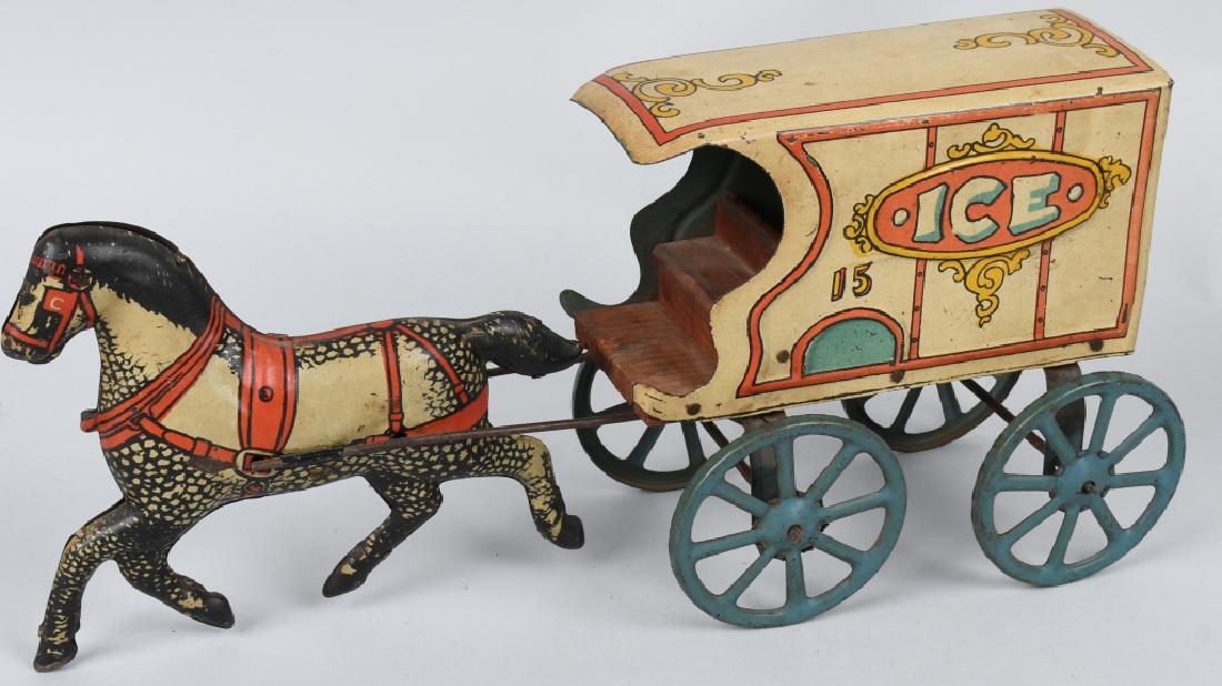 Converse 1910 Tin Horse Drawn Ice Wagon