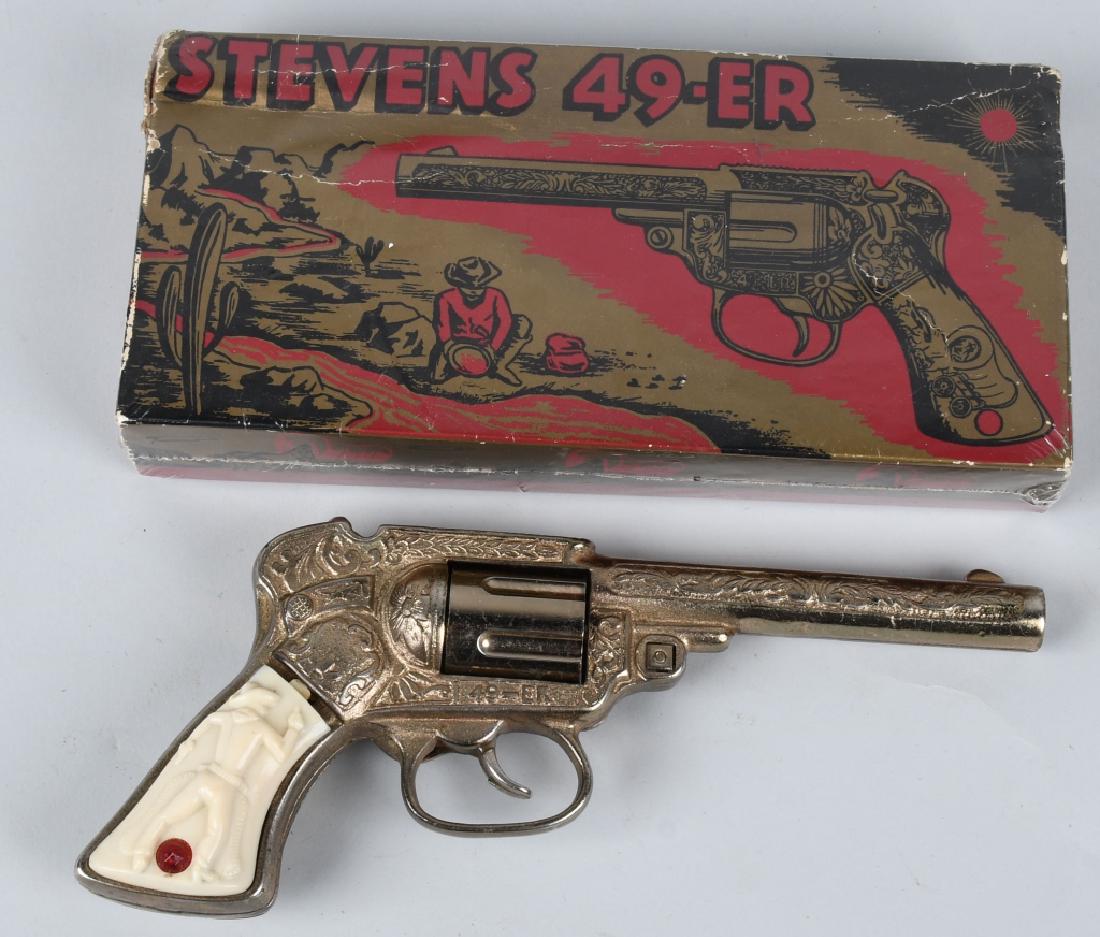 STEVENS 49-ER CAP GUN w/ BOX: Stevens 49-Er Cap Gun. Never played with condition. With Box. 9 1/2" Excellent