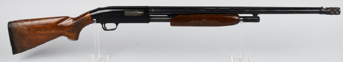 WESTERN FIELD 20 GA PUMP SHOTGUN: SN G657613. 26" barrel pump action shotgun in 20 GA. "C-Lect" Choke. Western Field, a brand distributed by Montgomery Ward. Features vent rib barrel, checkered stock, jeweled bolt, rubber recoil pad, 