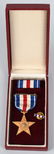 WWII USMC CASED SILVER STAR W/ EARLY BURGUNDY BOX