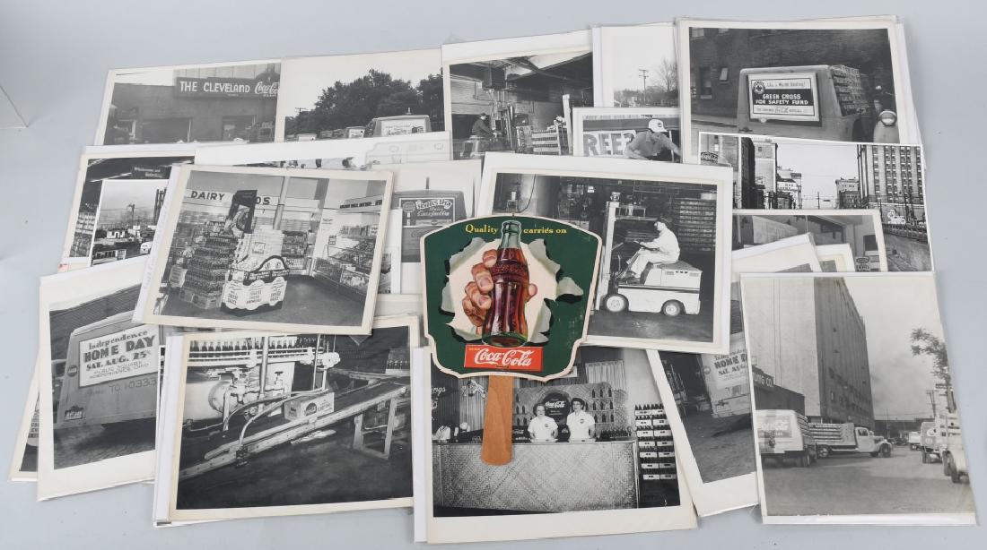 30+ 1940s COCA COLA 8"x10" PHOTOS CLEVELAND OH: Great collection of original 8"x10" Photos of Coca Cola related scenes from Cleveland, Ohio. Includes pictures of the Bottling Plant, Delivery Trucks, Sales Displays, and More. Some great pictures. Lo