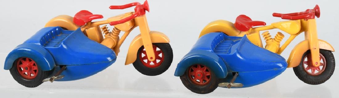 2- IDEAL WINDUP MOTORCYCLES: Pair of Ideal motorcycle. No breaks. Not working. 6 1/2" Each. Excellent
