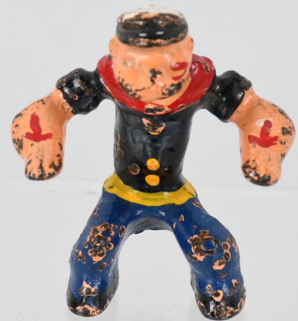 HUBLEY POPEYE SPINACH PATROL CYCLE FIGURE: Original cast iron Popeye Figure for the Hubley Popeye Spinach Patrol. All original with nice paint. 2 3/4" Excellent