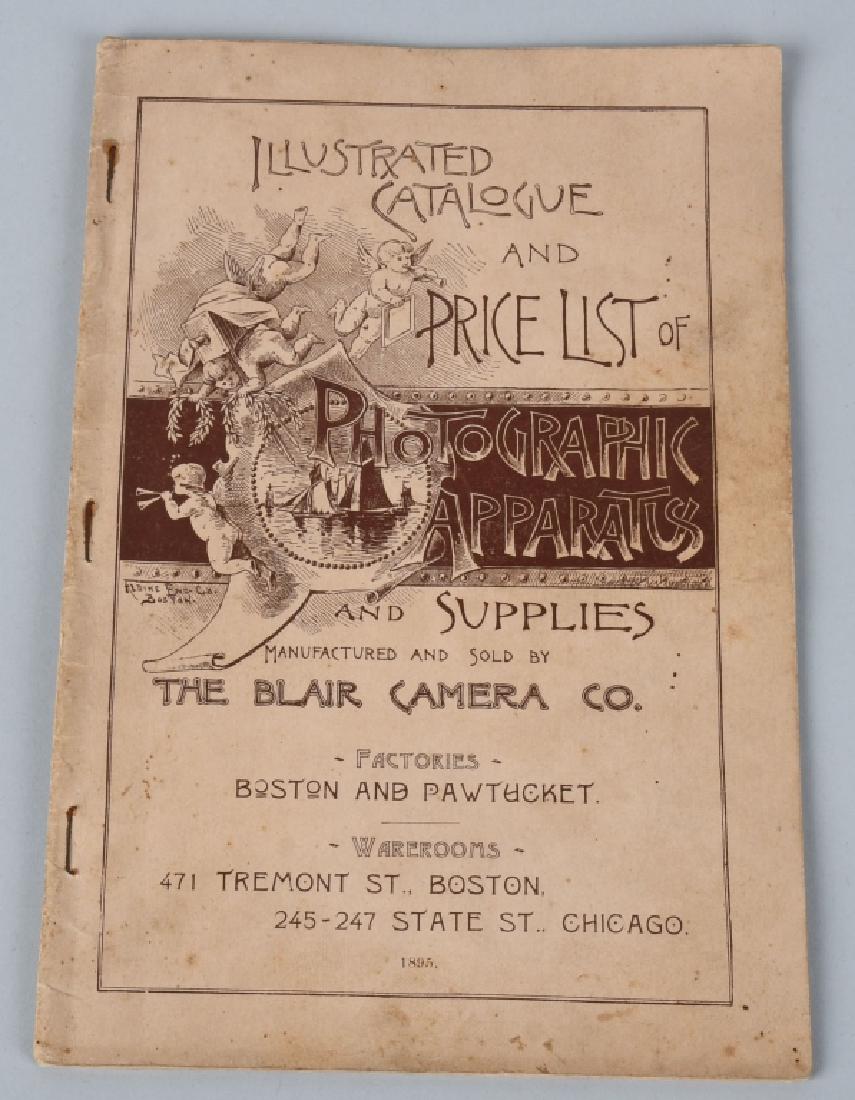 1895 BLAIR CAMERA PHOTOGRAPHIC APPARATUS CATALOG: Excellent early Photography Catalog and Price List. Dated 1895. 9" Excellent