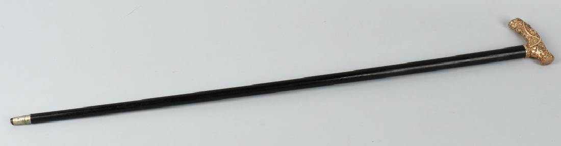 GOLD VICTORIAN WALKING STICK CANE: Nice Victorian Gold Ornate Walking Stick Cane. Very nice details with no monograms. 35" Excellent