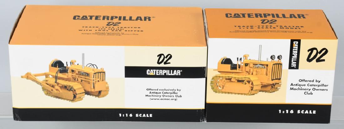 2-A.C.M.O.C. 1:16 CATERPILLAR D-2 CRAWLERS: Made exclusively for the Antique Caterpillar Machinery Owners Club (A.C.M.O.C.) made by Spec cast for Caterpillar. Very detailed. Near Mint