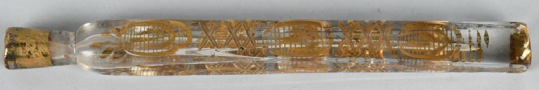 CIVIL WAR ERA / VICTORIAN TEARDROP LACHRYMATORY: Blown glass with original stopper, this perfume bottle was typical of the type said to have been used by wives and mothers of soldiers fighting in the Civil War to collect the tears they shed in the a