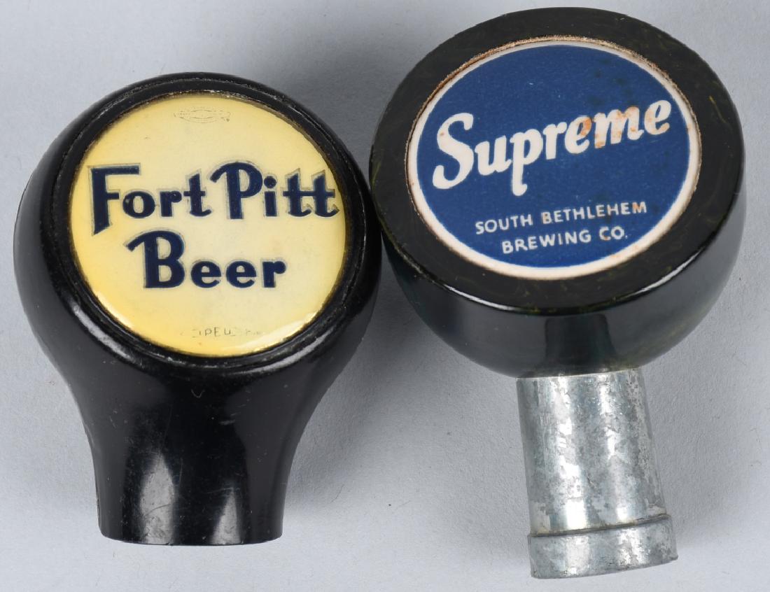 FORT PITT & SUPREME BEER TAP KNOBS: Fort Pitt and Supreme Beer Tap Knobs. Excellent