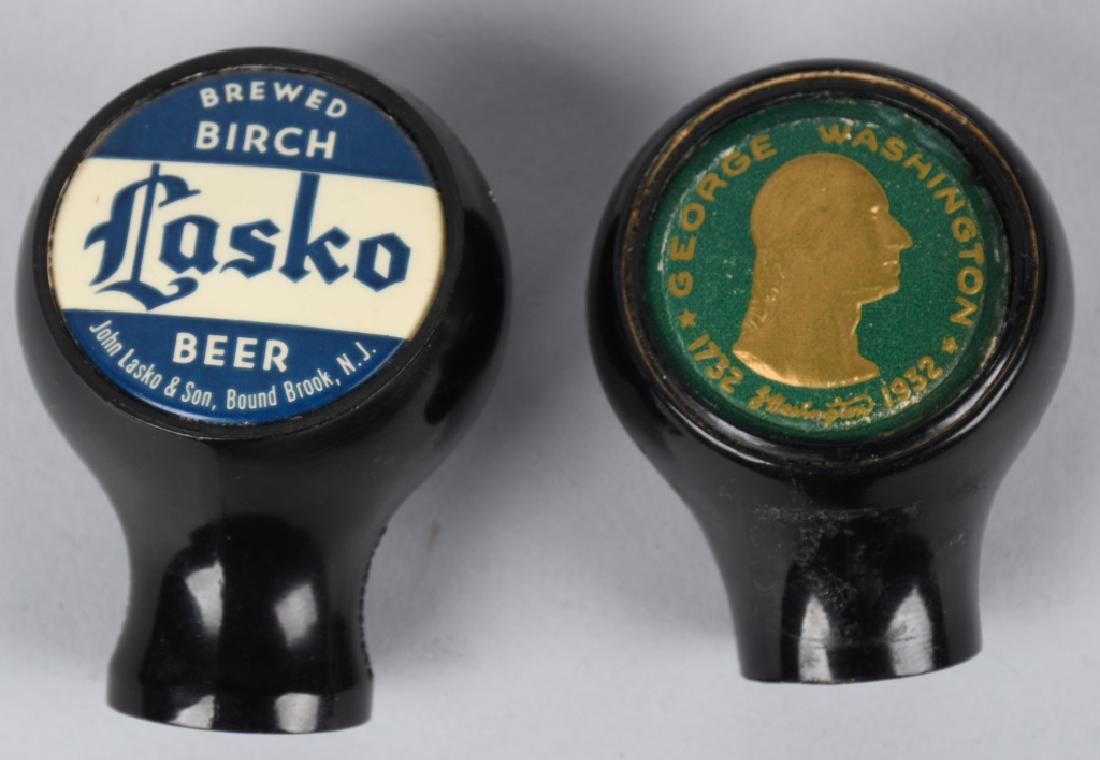 GEORGE WASHINGTON & LASKP BEER TAP KNOBS: George Washington and Lasko Birch Beer Tap Knobs. Excellent