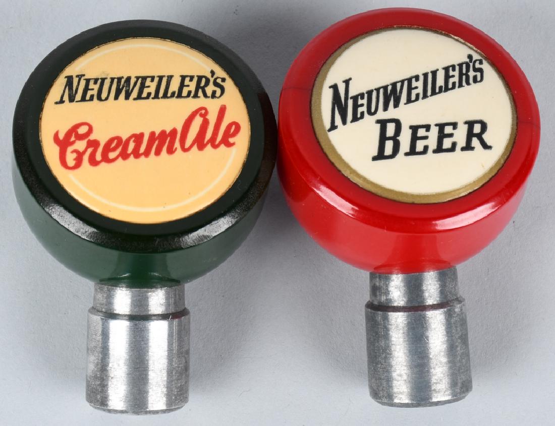 2- NEUWEILER'S BEER TAP KNOBS: Neuweiler's Cream Ale and Neuweiler's Beer Tap Knobs. Excellent