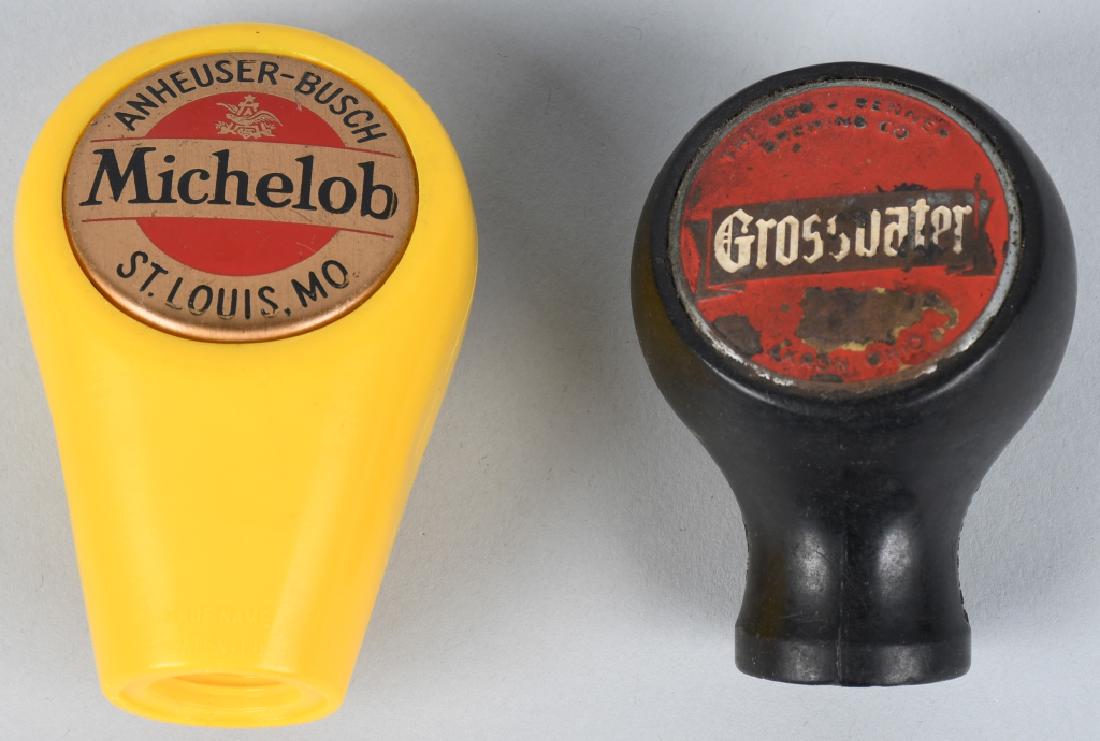 MICHELOB & GROSSOATER BEER TAP KNOBS: Michelob and Grossoater Beer Tap Knobs. Very Good-Excellent