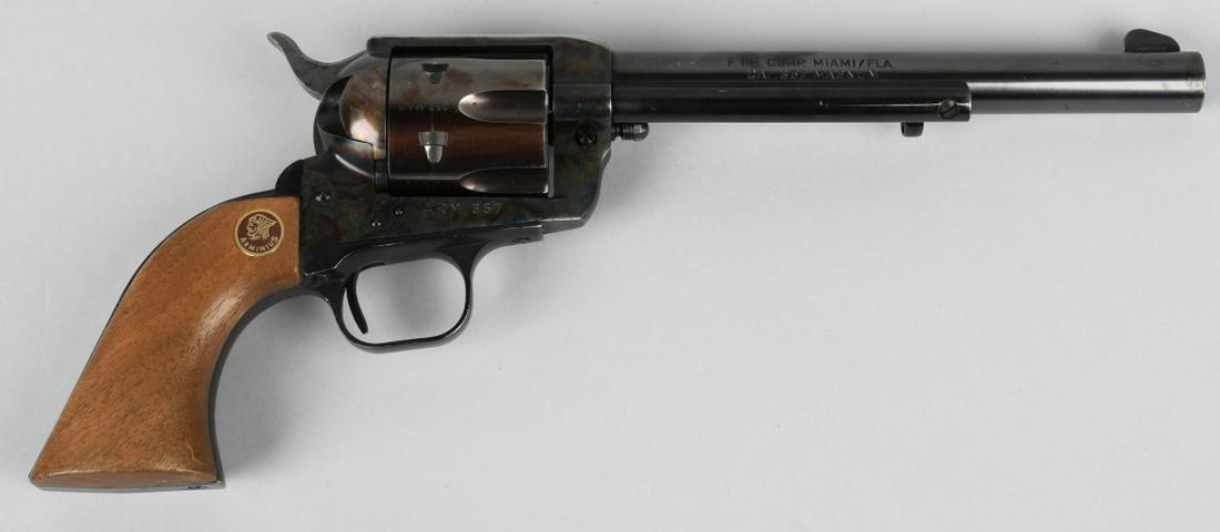 FIE ARMINIUS SINGLE ACTION 357 REVOLVER: SN S1815. 6.75" barrel single action revolver in .357 Magnum. FIE Arminius ARM 357. Features case hardened frame, fixed sights, and smooth wood grips. Bore near mint, action flawless, finish approxima