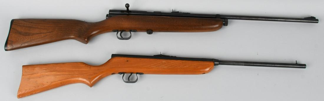 PAIR OF VINTAGE CROSSMAN AIR GUNS: Crossman V-35C "Slide Action" BB Gun in .177 caliber, and Crossman Pellgun in .22 Pellet. Both in excellent condition, V-35 has some wear on the right side of the stock and left side of the barrel. Pe
