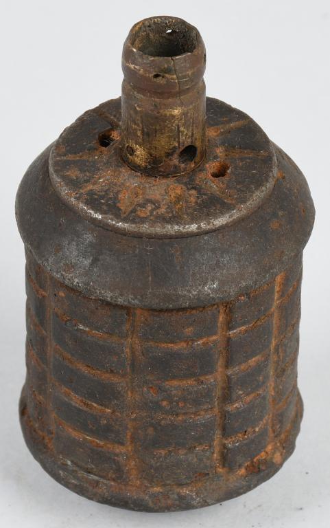 WWII JAPANESE INERT TYPE 97 HAND GRENADE: INERT WWII Japanese Type 97 hand grenade with original fuse assembly. Good. History and development The Type 97 was developed from the earlier Type 91 Grenade which could also be used as a fragmentati