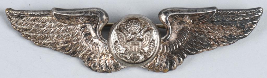 WWII US ARMY AIR CORPS AIR CREW WINGS BY FIRMIN: Fantastic WWII Army Air Corps Air Crew Wings are Die struck, maker marked FIRMIN LONDON, English Made wings measure 3 3/8 inches wide and have never been cleaned. Easily identified as British Made by 
