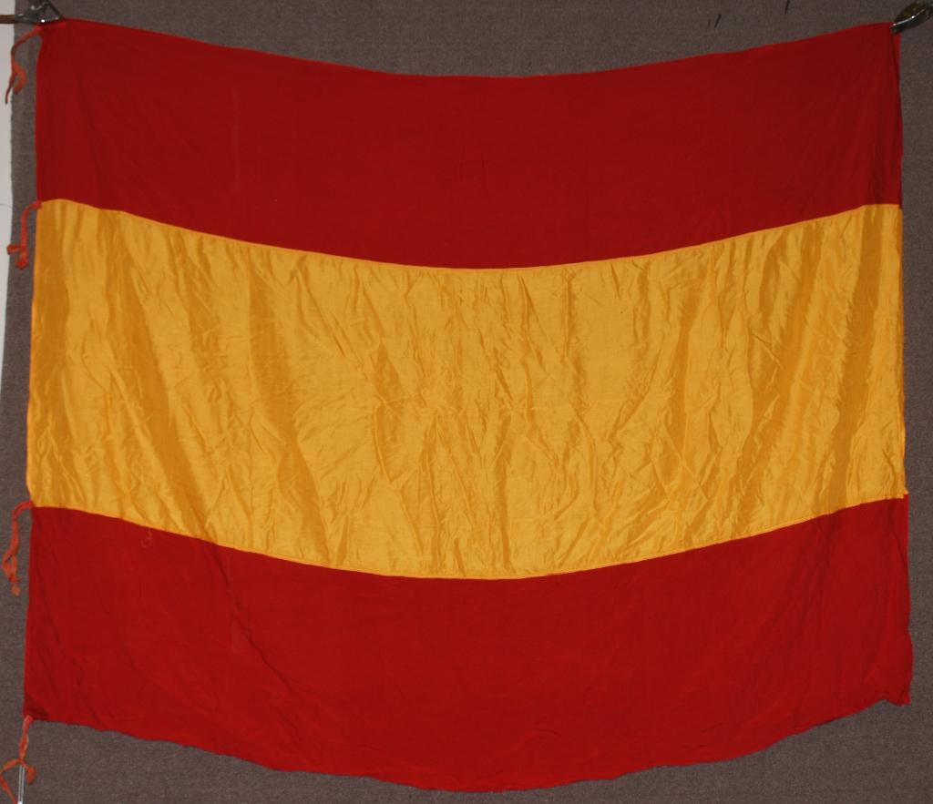 WWII ERA SPANISH FLAG: Flag measures about 52" by 68". Great colors. Excellent