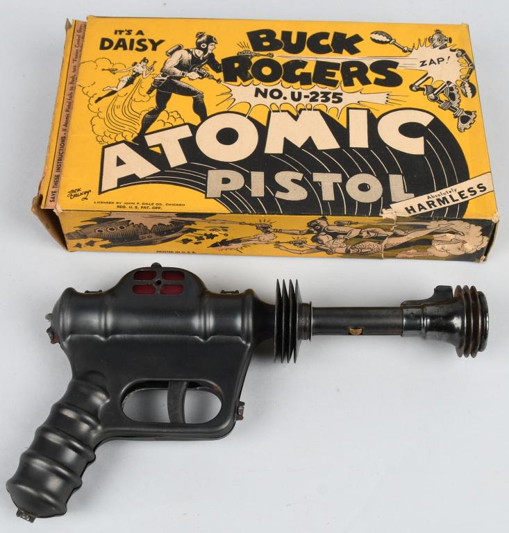 DAISY BUCK ROGERS U-233 ATOMIC PISTOL w/ BOX: Excellent Buck Rogers Atomic Pistol. Very nice finish and working. With scarce box. 10" Excellent