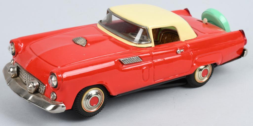 JAPAN Battery Op 1957 FORD THUNDERBIRD: Nice battery operated 1957 Ford Thunderbird. Great details. Has working headlights. Worked when tested. 11" Excellent