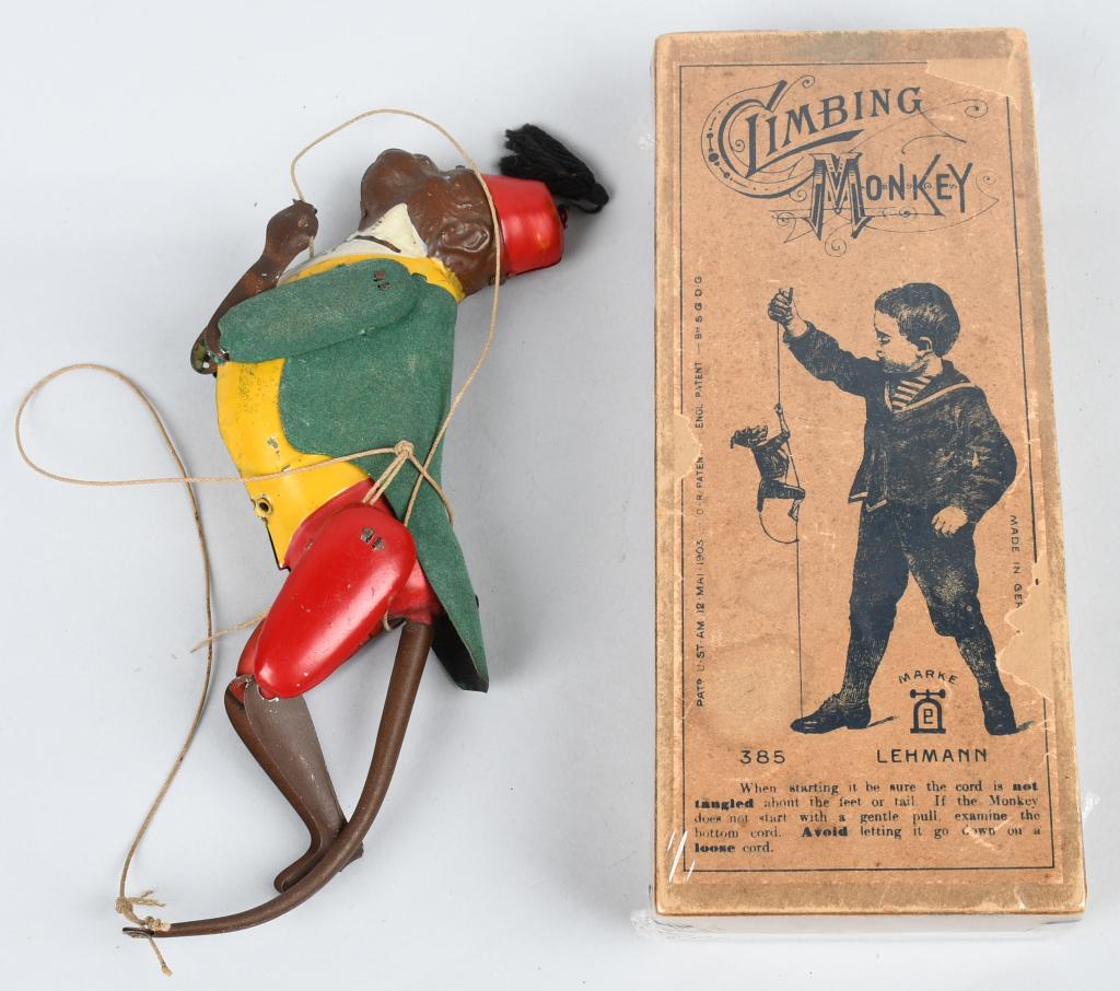 LEHMANN CLIMBING MONKEY w/ BOX: Nice original Climbing Monkey. All original and complete. Boxed. 8" Excellent