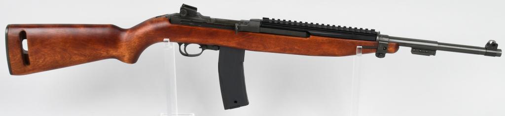 IAI M-1 CARBINE SEMI-AUTOMATIC RIFLE: Serial #M888-R203605. Newer copy of the WWII M1 .30 caliber carbine that features a hardwood stock, 18" barrel, Picatinny scope rail, PI stamped type two rear sight, bayonet lug, stock sling cut, matt