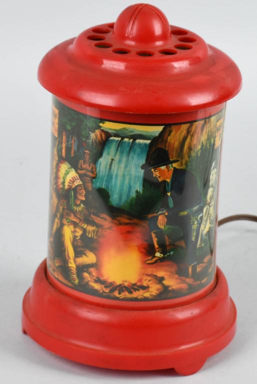 HOPALONG CASSIDY MOTION LAMP: All original with great graphics. Works. 10" Excellent