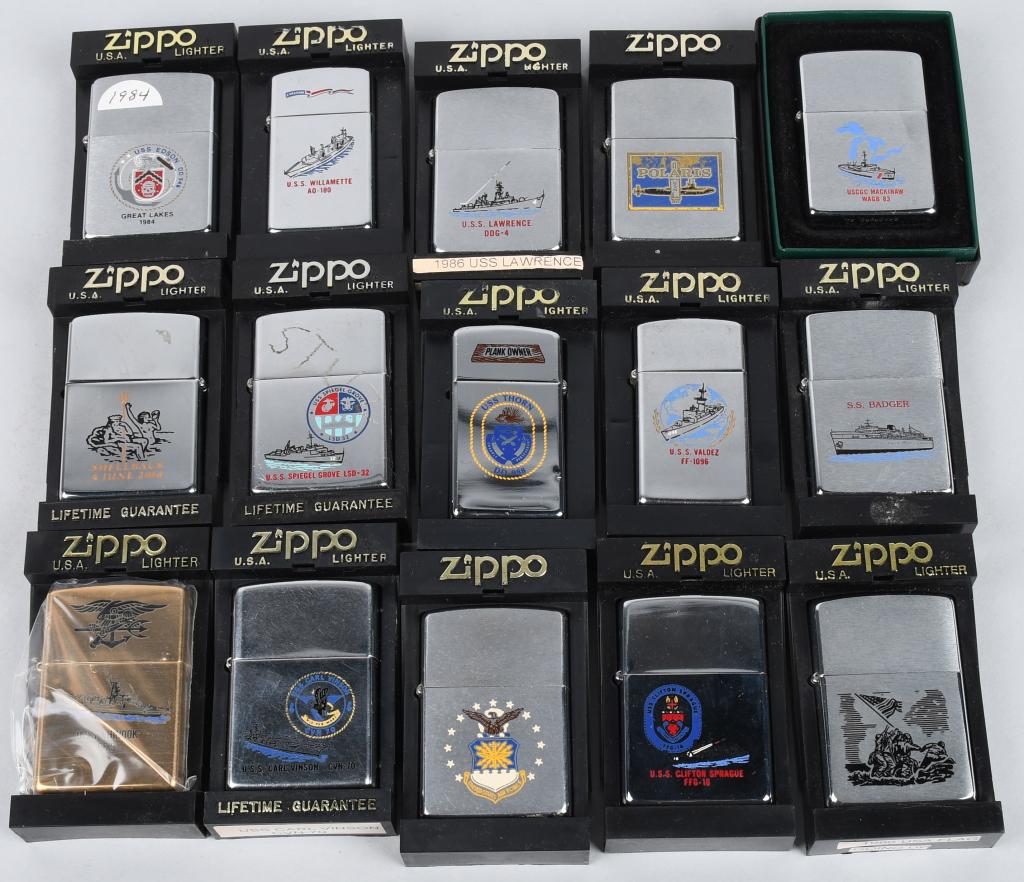 15- ZIPPO MILITARY SHIP LIGHTERS (1 of 4)