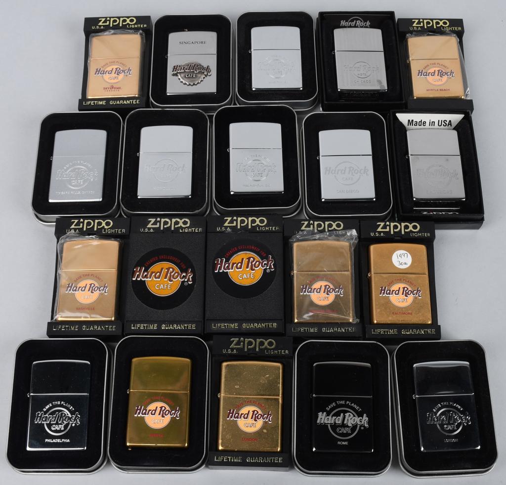 20 Zippo Hard Rock Cafe Lighters 20 Zippo Hard Rock Cafe Lighters