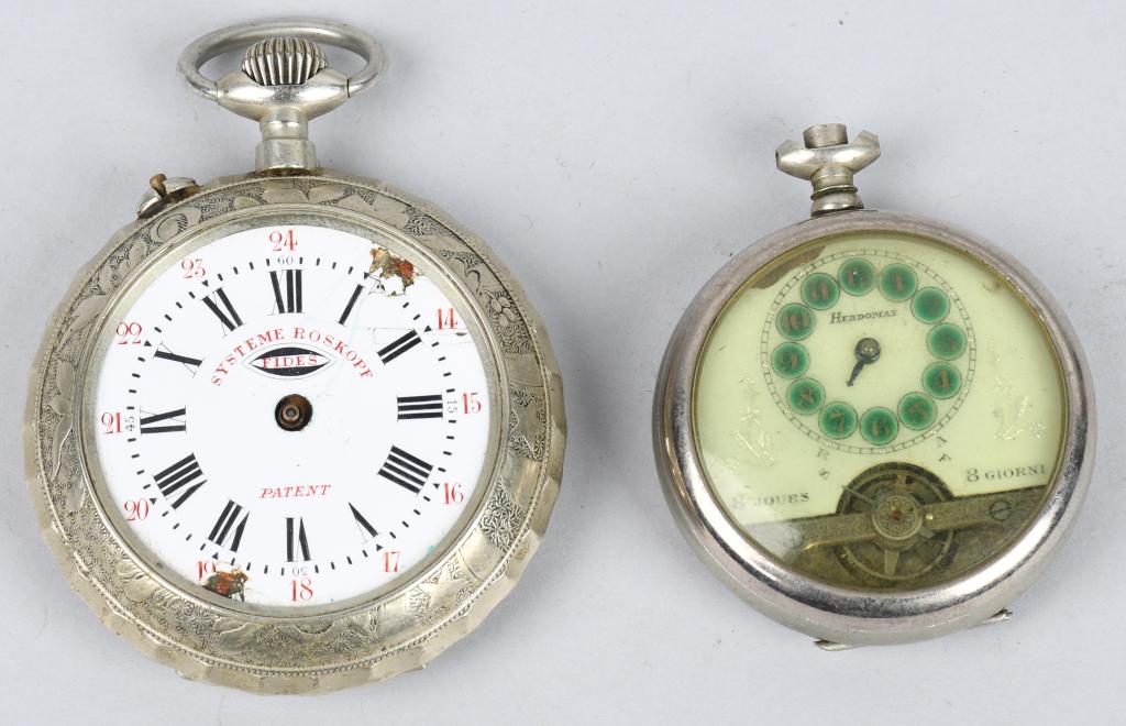 2- ANTIQUE SWISS POCKET WATCHES (1 of 5)
