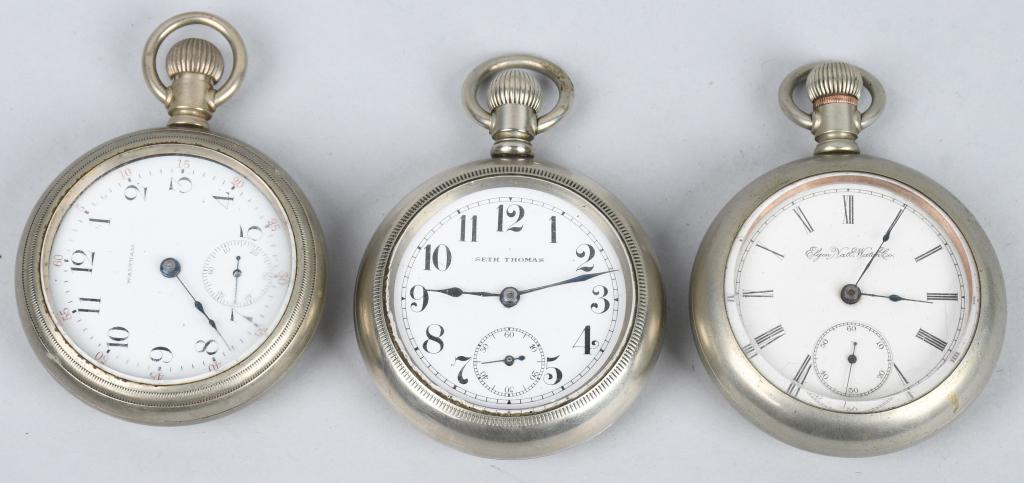 3- ANTIQUE POCKET WATCHES SIZE 18 (1 of 5)