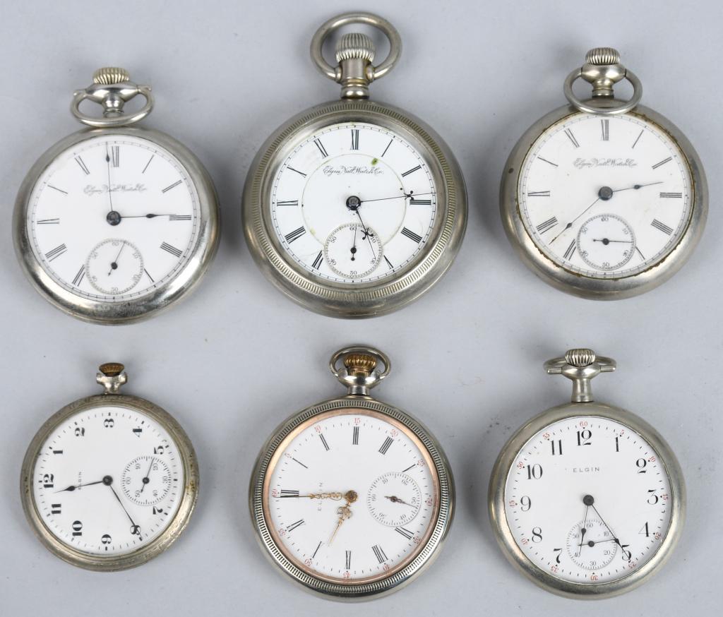 6- VINTAGE ELGIN POCKET WATCHES (1 of 5)