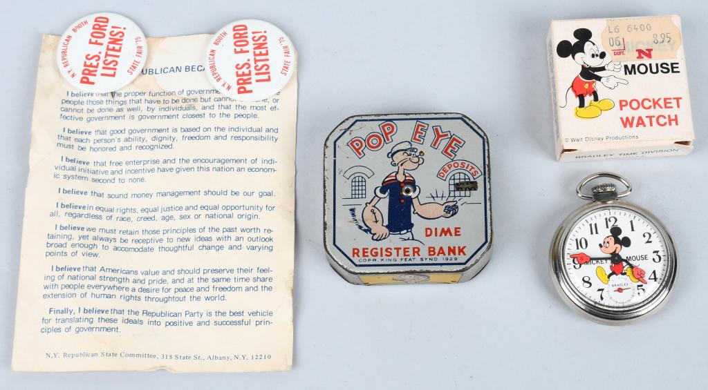 BRADLEY MiCKEY MOUSE POCKET WATCH and MORE (1 of 6)