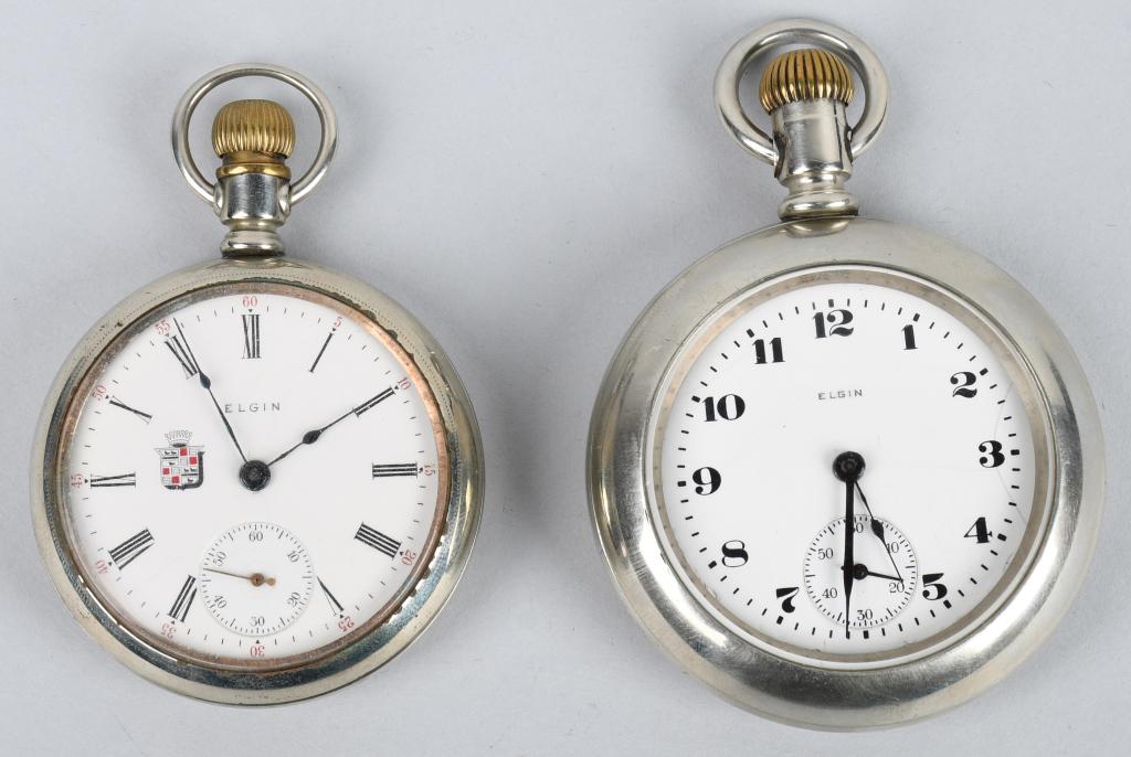 2- ELGIN POCKET WATCHES 18-S, 17-J & 15-J (1 of 5)