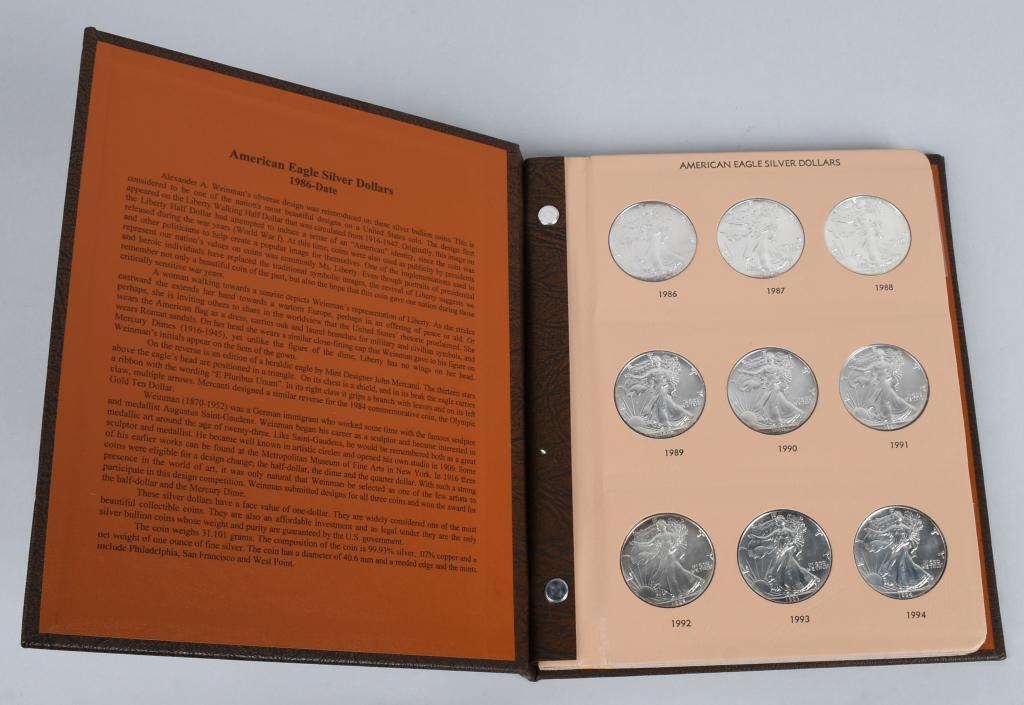 17- SILVER EAGLE $1 COINS 1986-2002 (1 of 6)