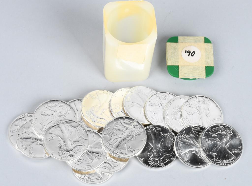 20- 1990 US SILVER EAGLE $1 COINS (1 of 2)