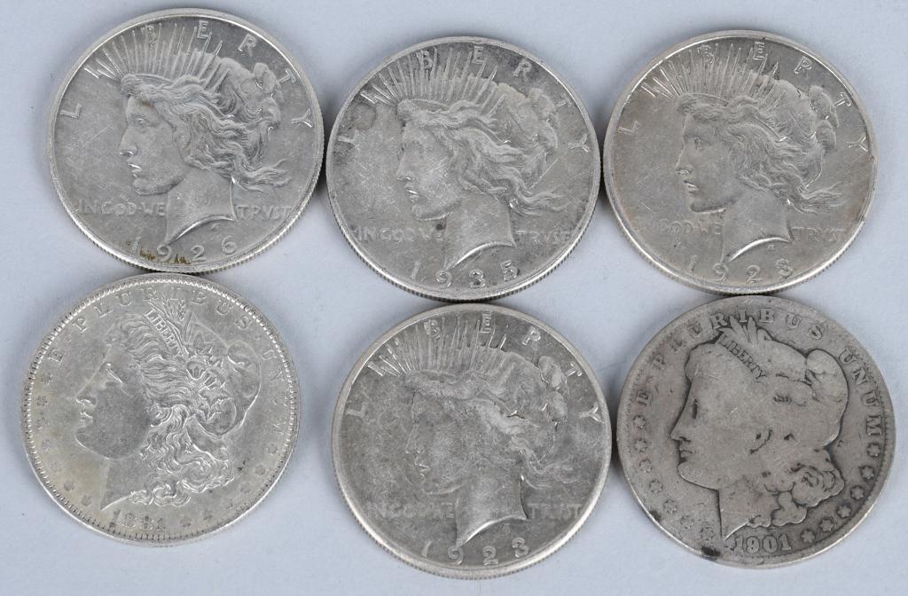 6- MORGAN & PEACE SILVER DOLLARS (1 of 2)