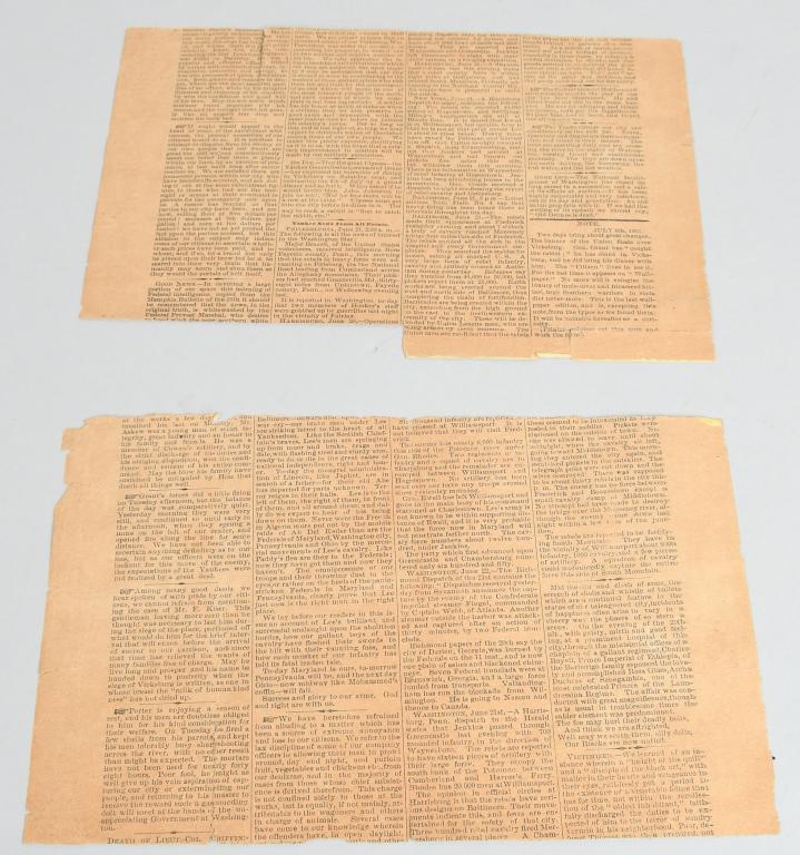 VICKSBURG JULY 4 1863 FACSIMILE NEWSPAPER: Grant's 1863 Siege of Vicksburg created untold shortages for Pemberton's army and the unfortunate civilians of the city. With paper shortages becoming acute, six editions of The Daily Citizen were pri