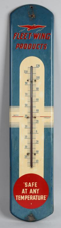Fleetwing Products SST Thermometer: rated 7.5, 38"x8", SST thermometer, has fading, light scratching and loss near mounting holes, tube is good