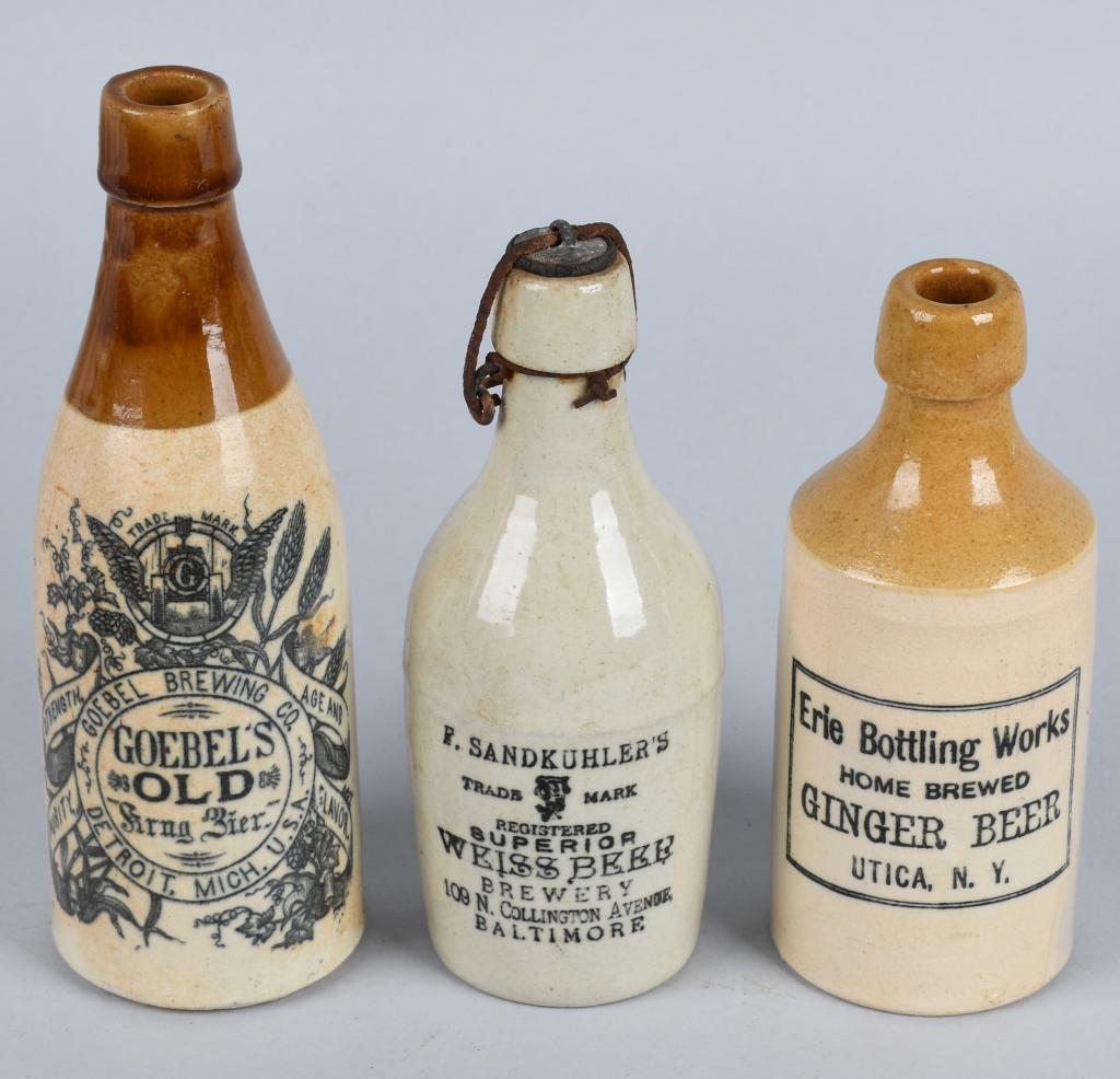 3- Stoneware Beer Bottles (1 of 5)