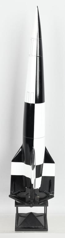 GERMAN V-2 CONDOR ROCKET DESK MODEL: German V-2 Condor Rocket Desk Model. Carved wood. Like New. 21"