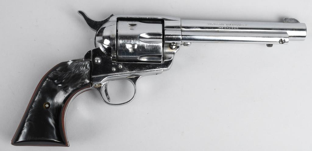 HAWES SINGLE ACTION .22 REVOLVER: Serial #68769. Barrel length 5.5". Caliber .22 Rimfire. This is a seldom seen high quality made in Germany single action revolver built on the full size Colt SAA type platform. Hawes contracted with m