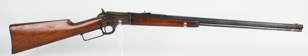 MARLIN MODEL 1897 .22 LEVER ACTION RIFLE: Serial #194844. Barrel length 24". Caliber .22 rimfire. Made in 1899. This model was available from 1897-1917 and was to morph into the even more famous Model 39. It features a full octagon barrel and