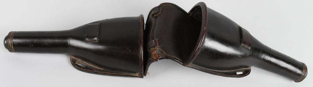 ORIGINAL POMMEL HOLSTER SET FOR 1830'S US PISTOLS: This set of holsters will fit most of the US single shot martial pistols of the pre-Civil War period. Excellent condition