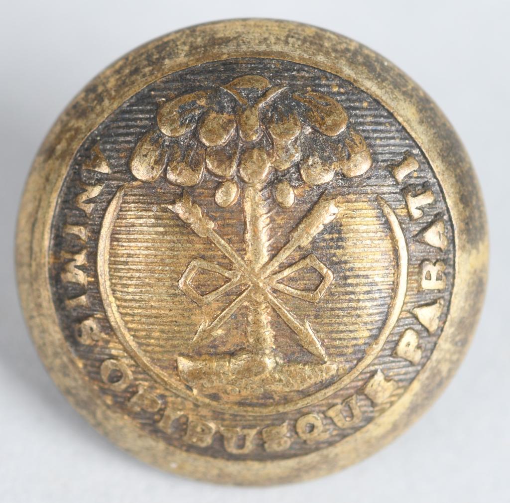 CONFEDERATE SOUTH CAROLINA VEST BUTTON RMDC: Original Confederate vest size South Carolina button with RMDC (raised mark depressed channel) Horstmann back mark. Appeasr to be un-dug condition. Has stand up shank. Excellent